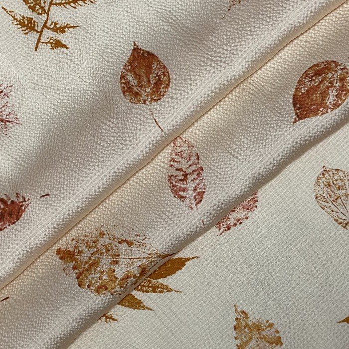 high-end fallen leaves print silk fabric