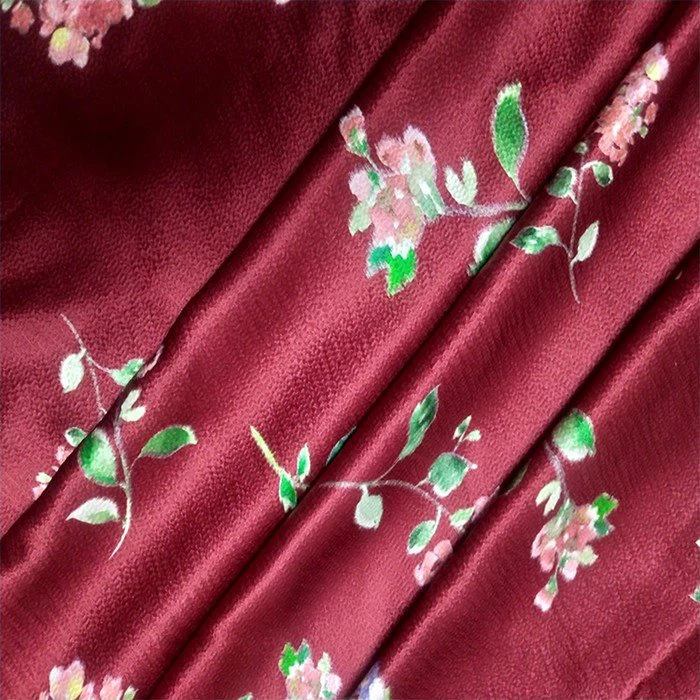 floral print silk and wool high-end fabric 