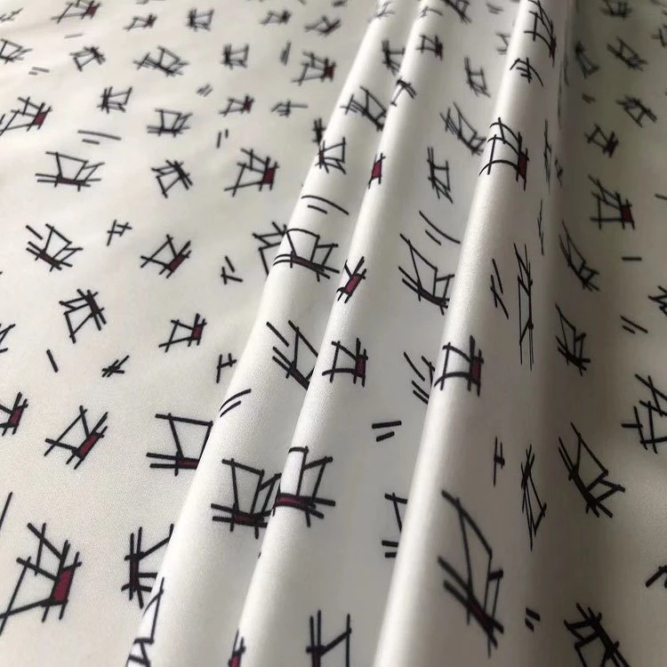50D*50D White Butterfly Italian Polyester Satin