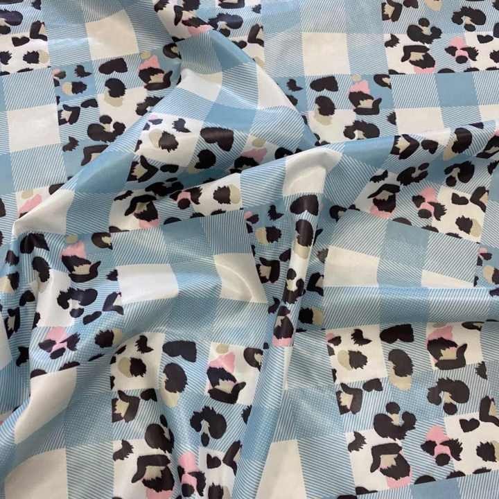 Animal and lattice print nylon taffeta