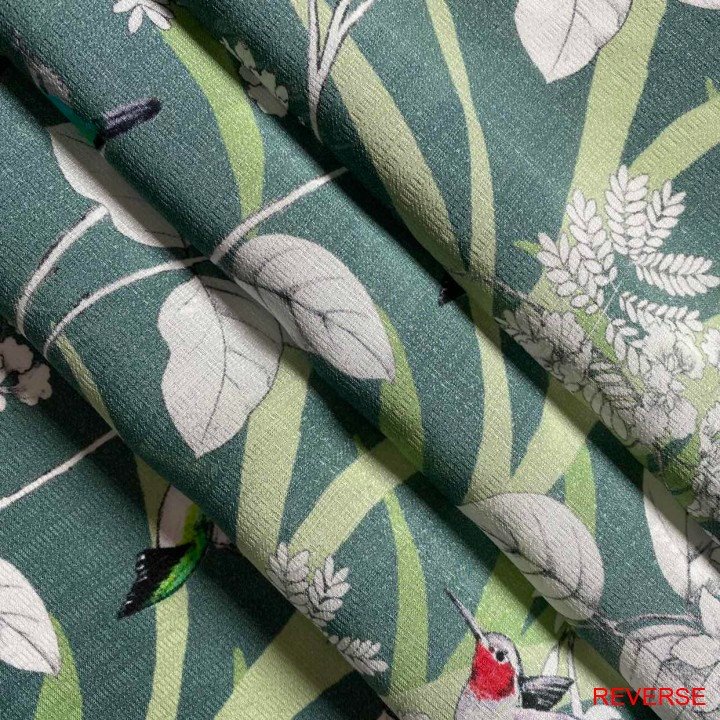 green floral print georgette fabric