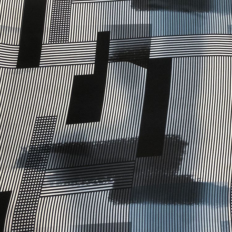 Black And Gray Plaid Shiny Single-sided Linen Fabric