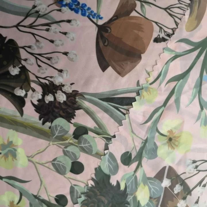 customized botanical print nylon fabric