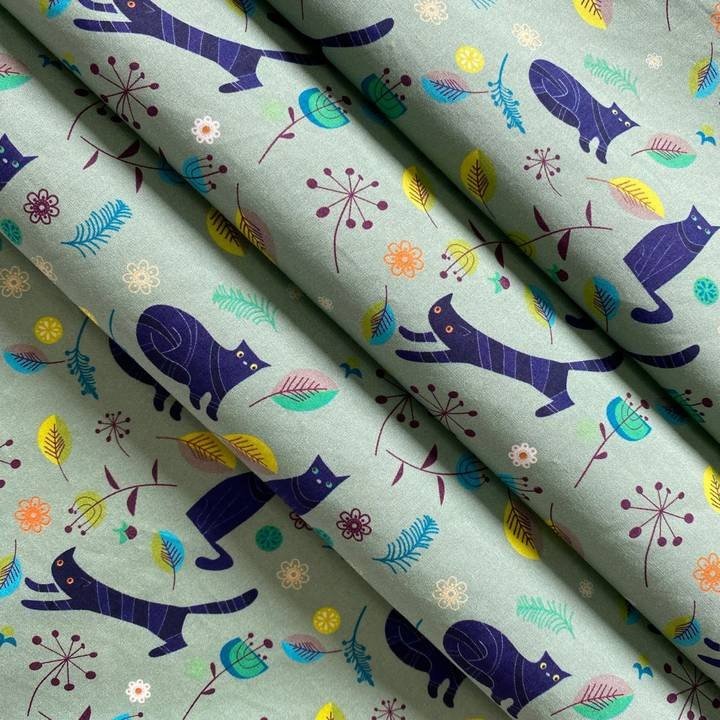 cat print fabric