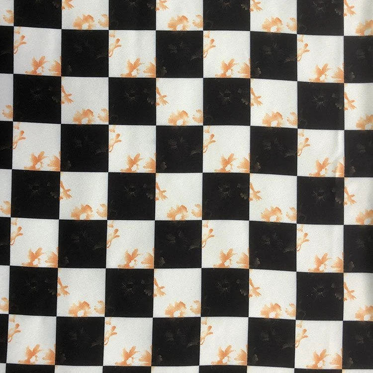Checkered Flower Yellow Fabric