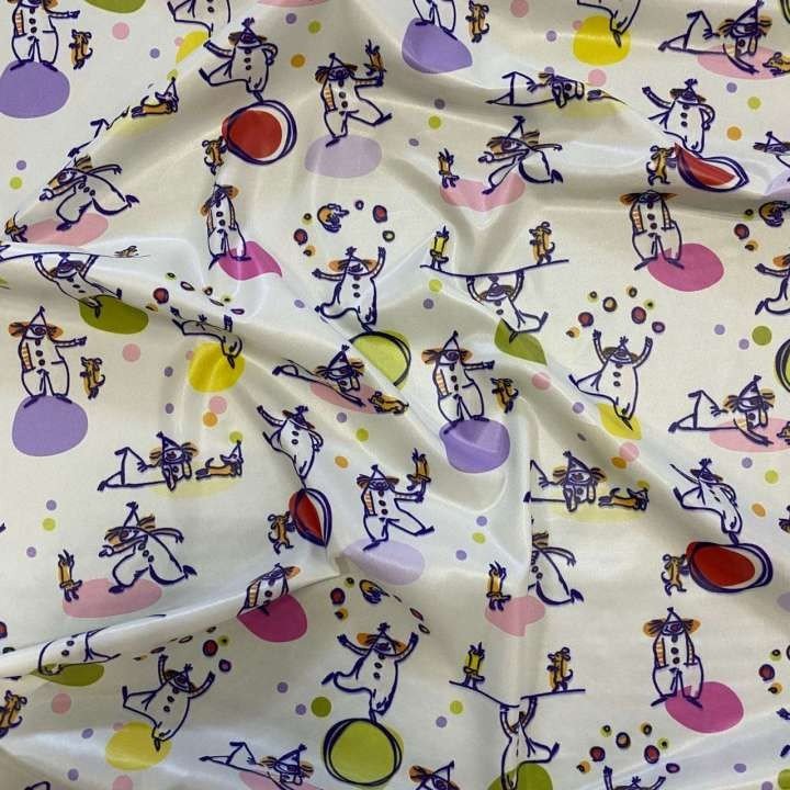 clown print nylon taffeta