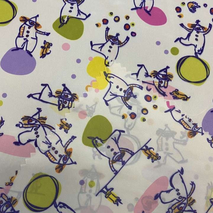 Clown Print Nylon Taffeta