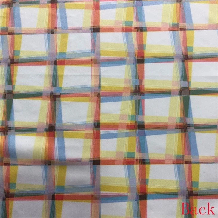 clear grid print polyester fabric