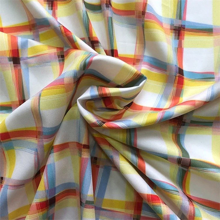 Colorful grid print fabric