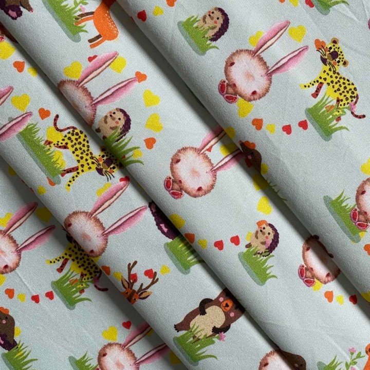 rabbit print cotton fabric supplier