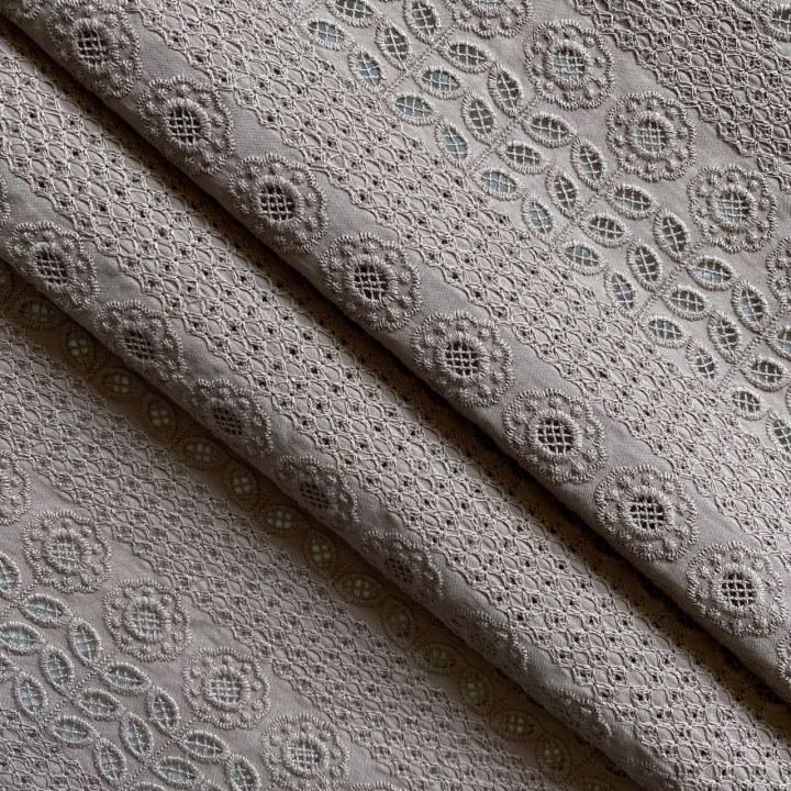 Flower Embroidered Cotton Fabric