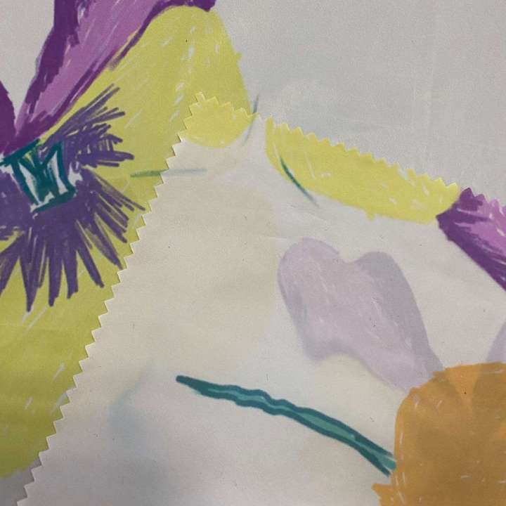freehand sketching floral digital printing nylon fabric