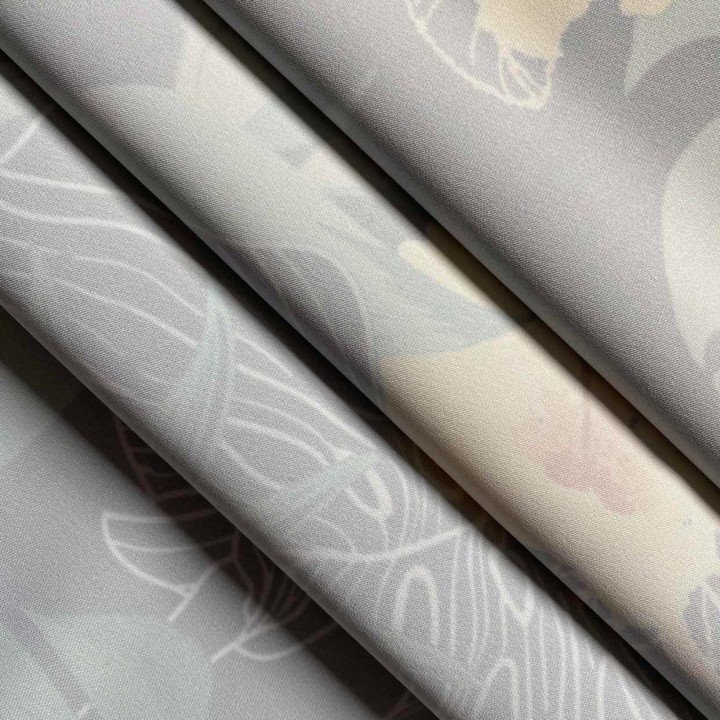 tropical plant print polyester fabric