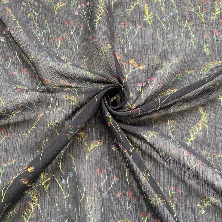 Marine Element Ocean Blue Polyester Chiffon