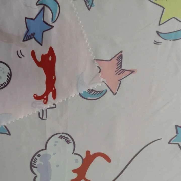 night sky and cat digital printing fabric
