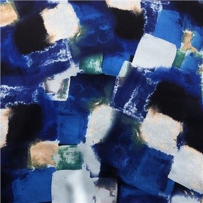 Geometric Blue Chemical Fiber Fabric