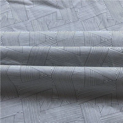 Grey Striped Cotton-Poplin Fabric