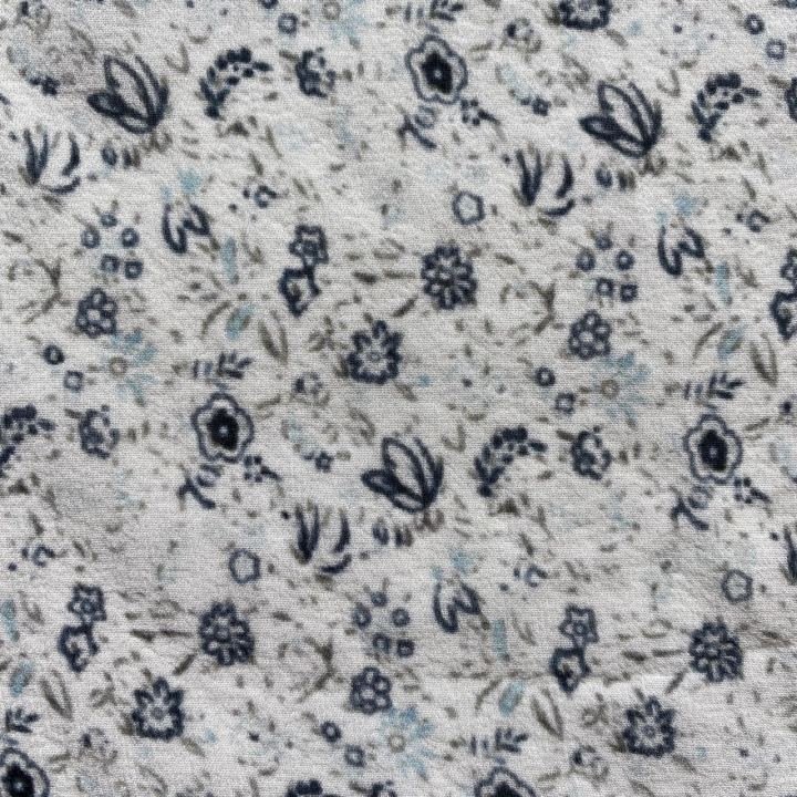 Spring Grey Small Floral Georgette
