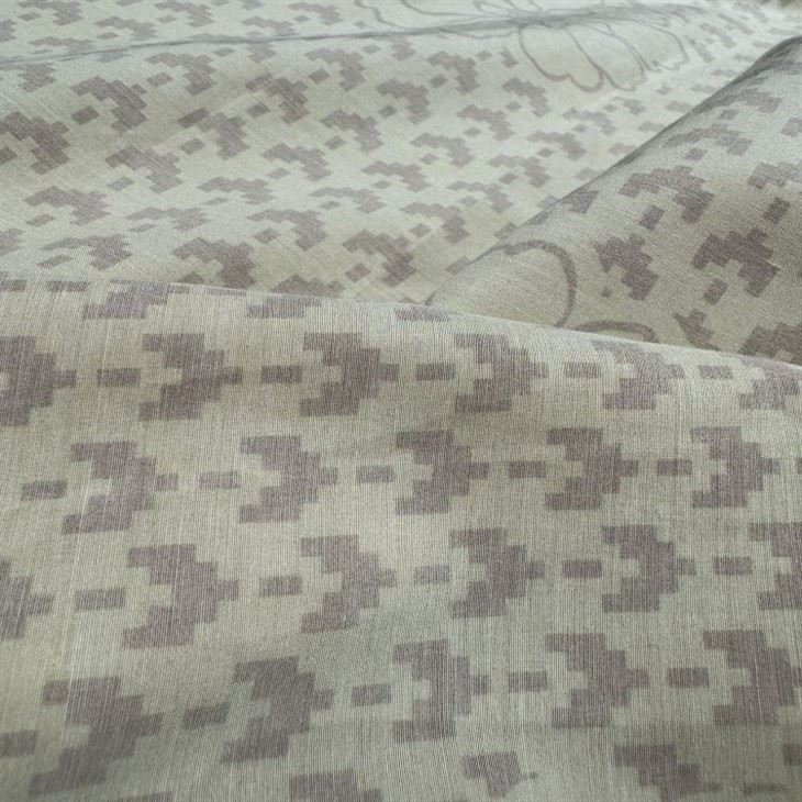 Yellow Patterns Soft Silk Cotton Blended Fabric