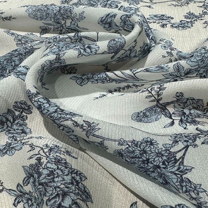Flower Silk Crepe Soft Fabric
