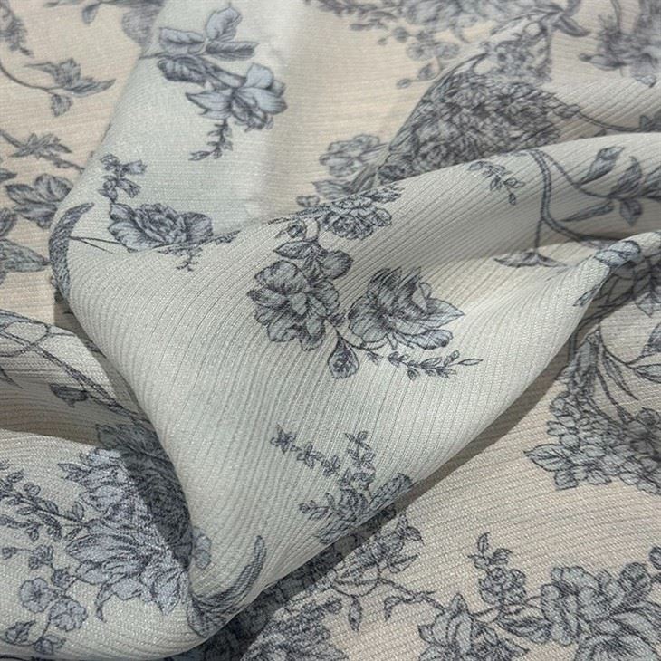 Flower Silk Crepe Soft Fabric