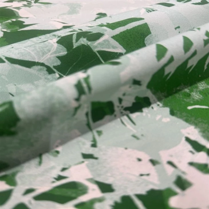Green Leaf Silk Soft Stretch Fabric