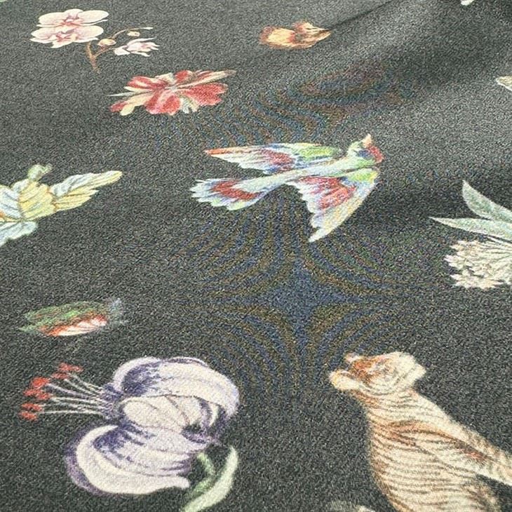 Irregular Cloud Pattern Silk Bamboo Blended Fabric