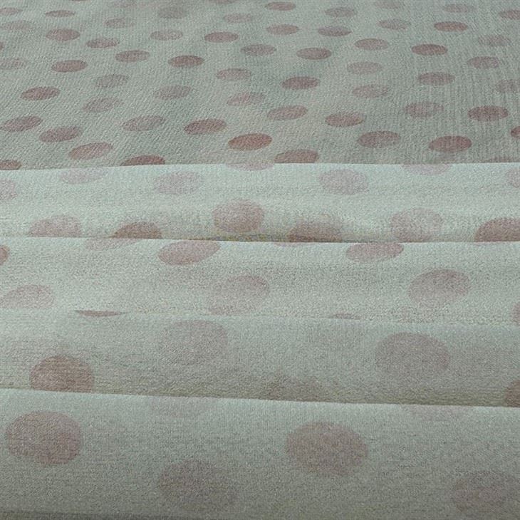 Pink Dot Georgette Silk Light Soft Fabric