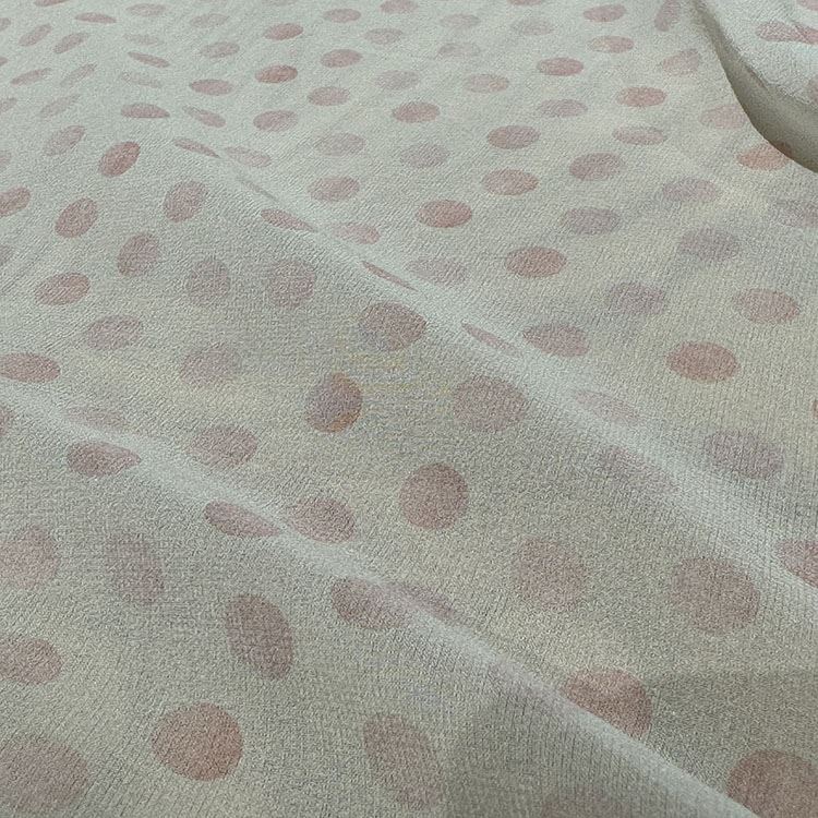 Pink Dot Georgette Silk Light Soft Fabric