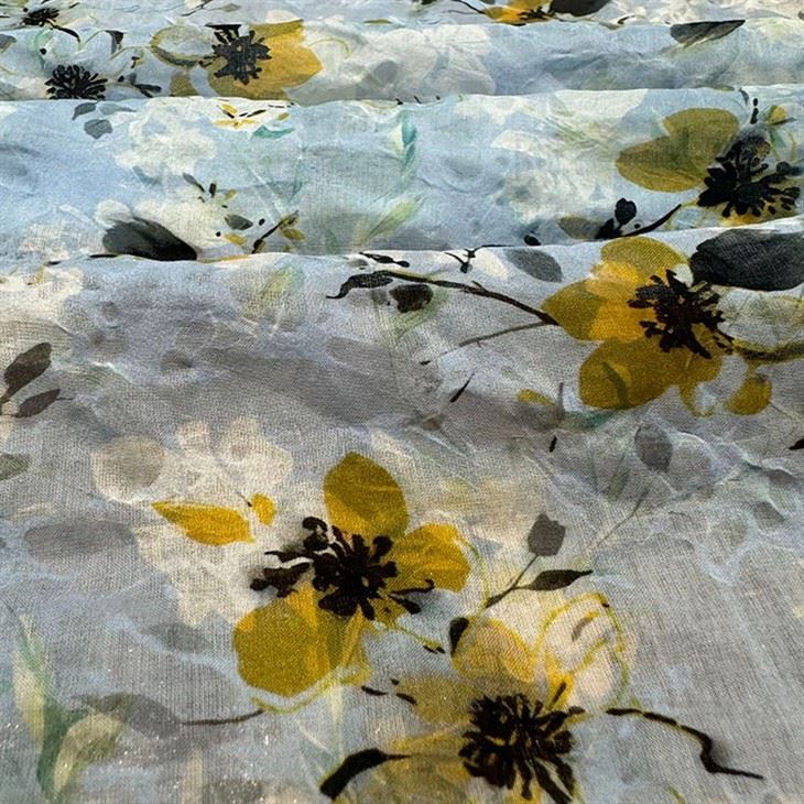 Salt Shrinking Flower Cotton Fabric
