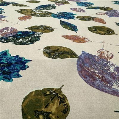 Heavy Comfortable Georgette Silk Leaf Pattern Fabric