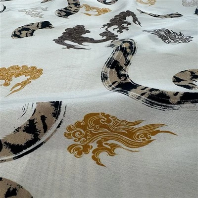 Irregular Cloud Pattern Silk Bamboo Blended Fabric