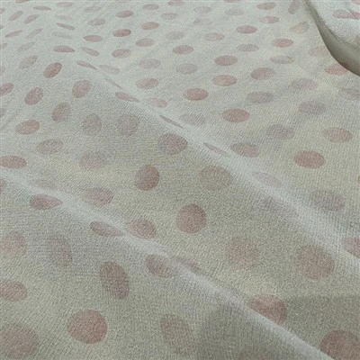 Pink Dot Georgette Silk Light Soft Fabric