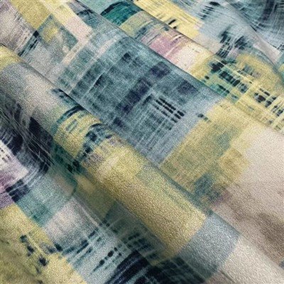 Soft Grid Silk Cotton Blended Fabric