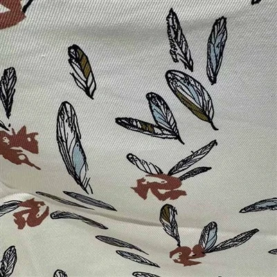 Twill Silk And Wool Fabric Flower Pattern Fabric