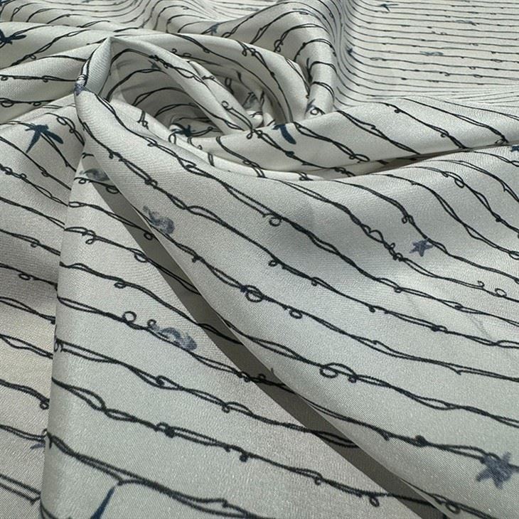 Soft String Pattern Habotai Silk Fabric