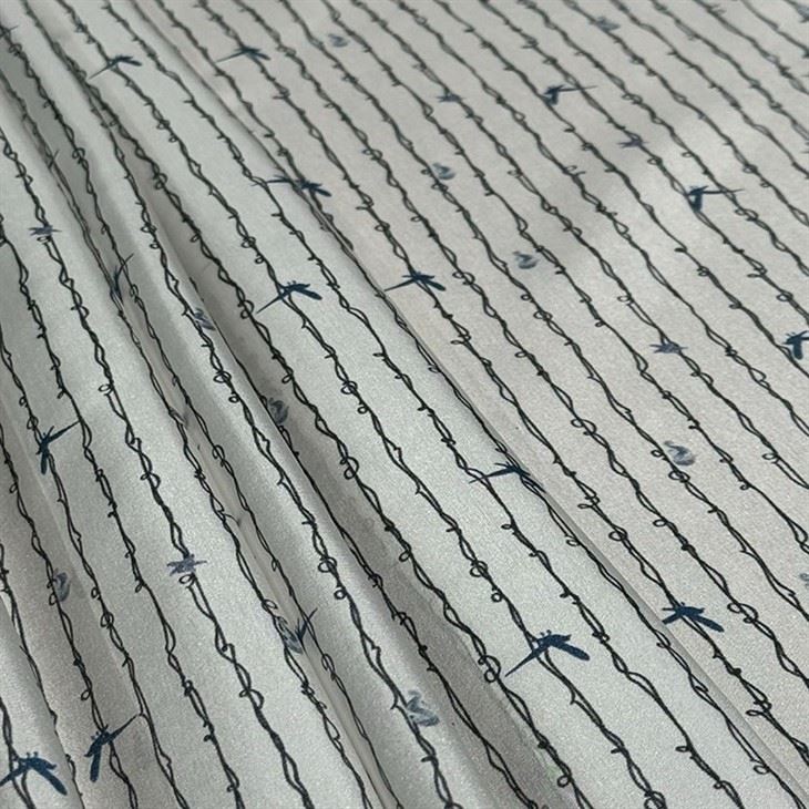 Soft String Pattern Habotai Silk Fabric