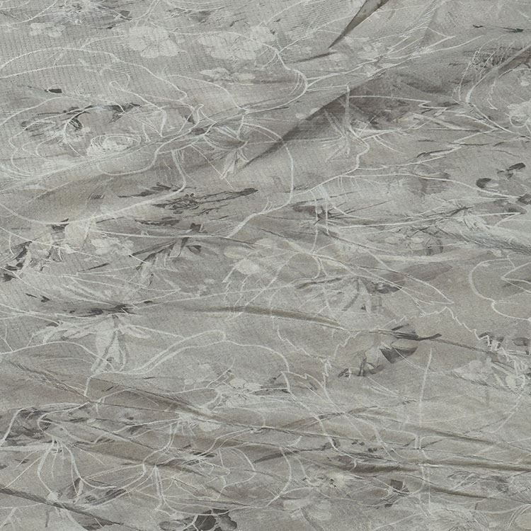 Soft White Line Pattern Habotai Silk Fabric