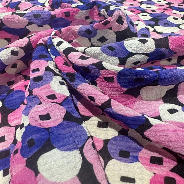 Square Dot Crepe De Chine Soft Fabric