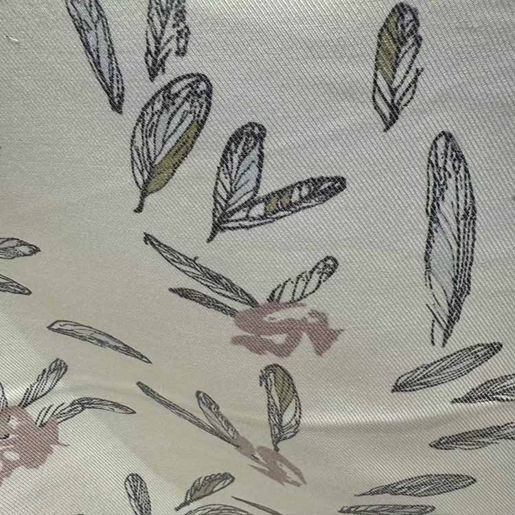 Twill Silk And Wool Fabric Flower Pattern Fabric